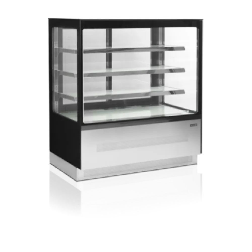 Sleek Black Glass Pastry Display Fridge